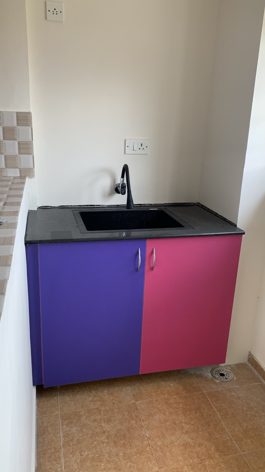 Utility counter with granite top, Marathahalli renovation, Bangalore